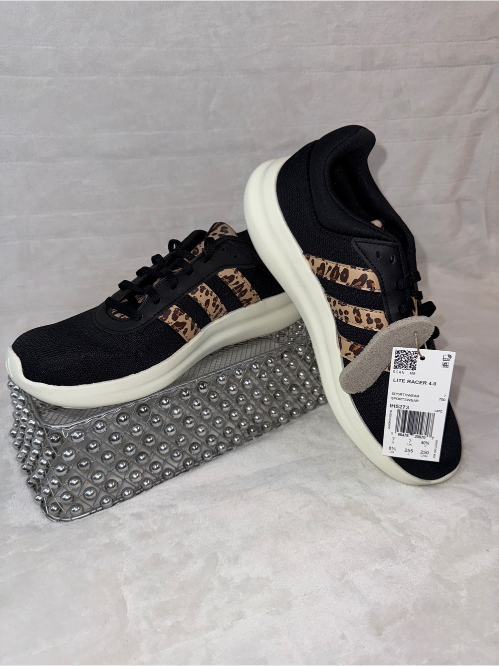 Adidas Lite Racer 4.0 Black Leopard Sz 7 Mens/8.5 Womens IH5273 - Picture 13 of 15